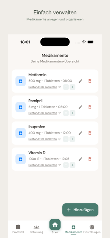 mema App — Medikamentenliste